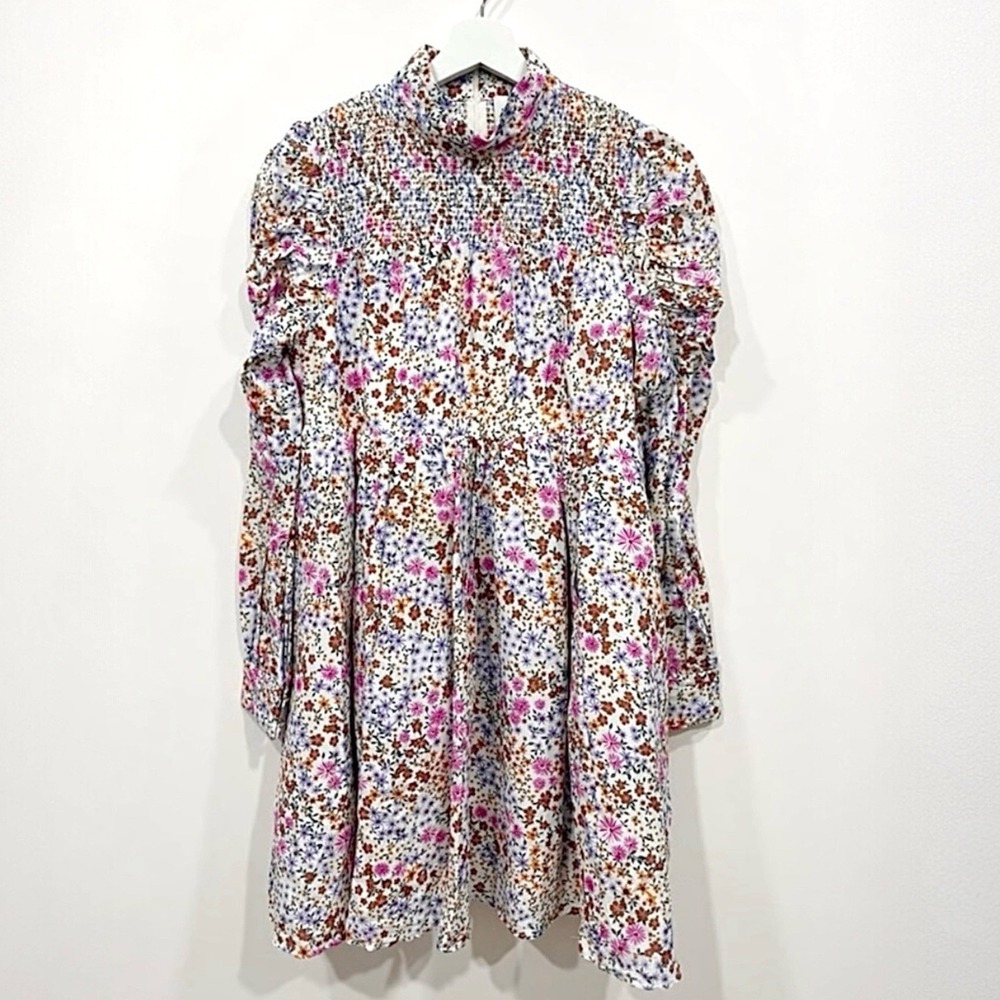 MUNTHE Long‎ Sleeve Mini Babydoll Dress Size 8 Silk Cotton Blend - Picture 5 of 16